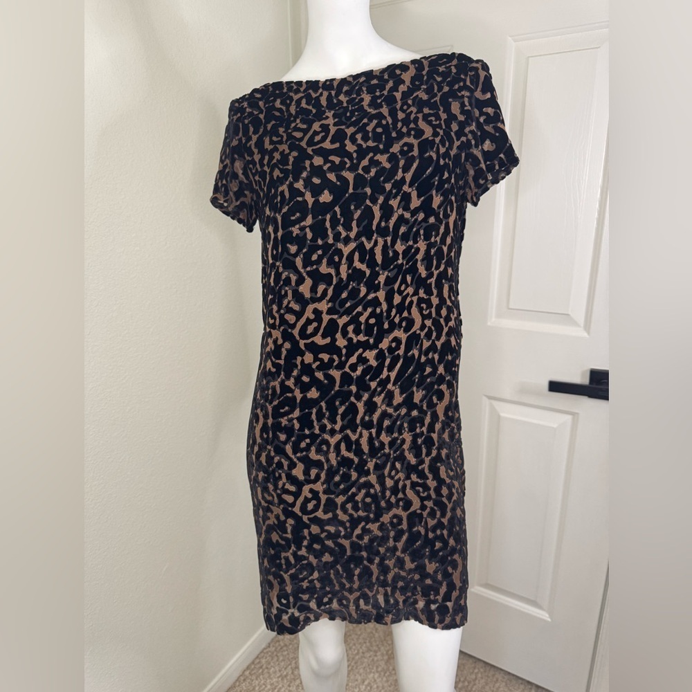 Foley + Corinna Brown and Black Sheath Mini Dress Size XS. G19